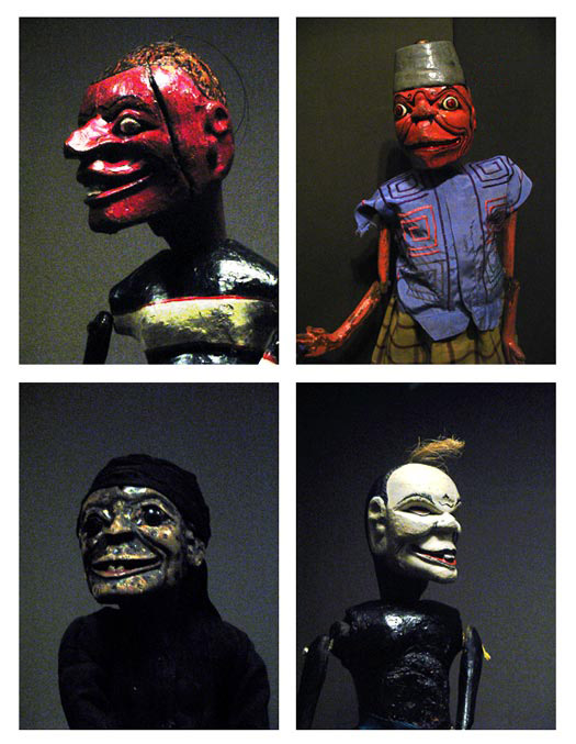 central java indoenisa wayang colek rod puppet jesters or clowns